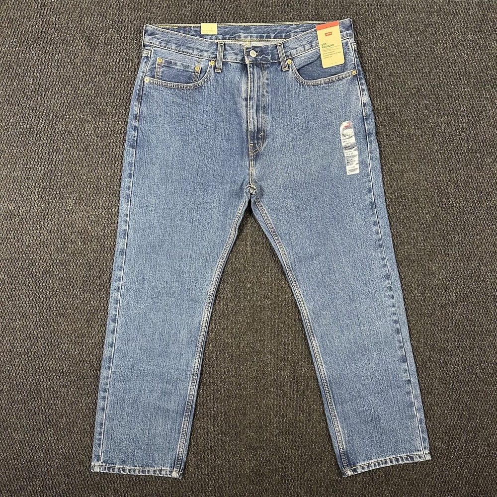 Levi's 505 Men's Jeans 38x30 NWT Regular Fit Straight Leg Medium Wash Denim